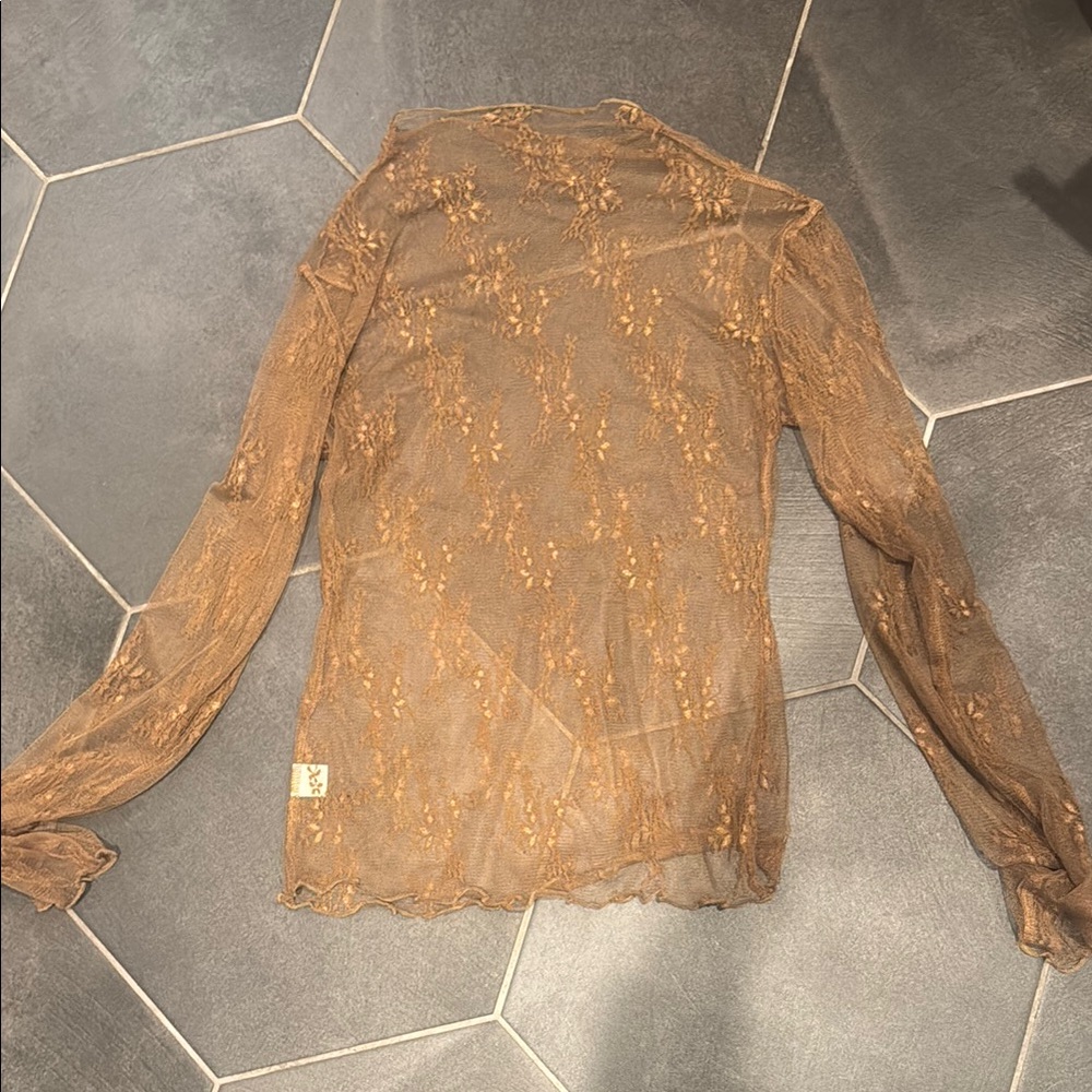 Sheer Brown Lace Top